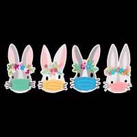 Cute Quarantined Easter Bunnies Wearing Mask Cooling Performance Crew T-Shirt