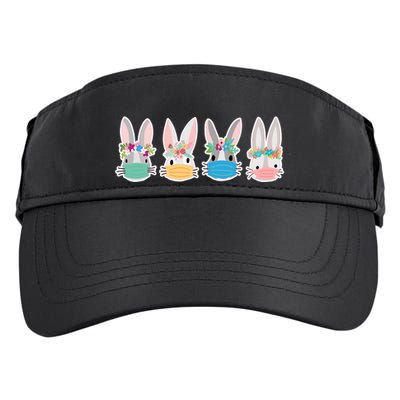 Cute Quarantined Easter Bunnies Wearing Mask Adult Drive Performance Visor