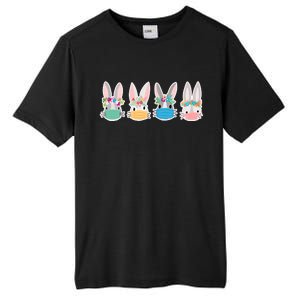 Cute Quarantined Easter Bunnies Wearing Mask Tall Fusion ChromaSoft Performance T-Shirt