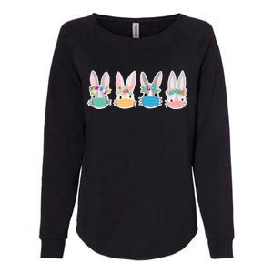 Cute Quarantined Easter Bunnies Wearing Mask Womens California Wash Sweatshirt