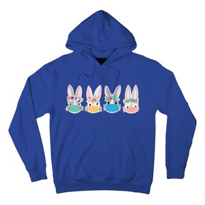 Cute Quarantined Easter Bunnies Wearing Mask Hoodie