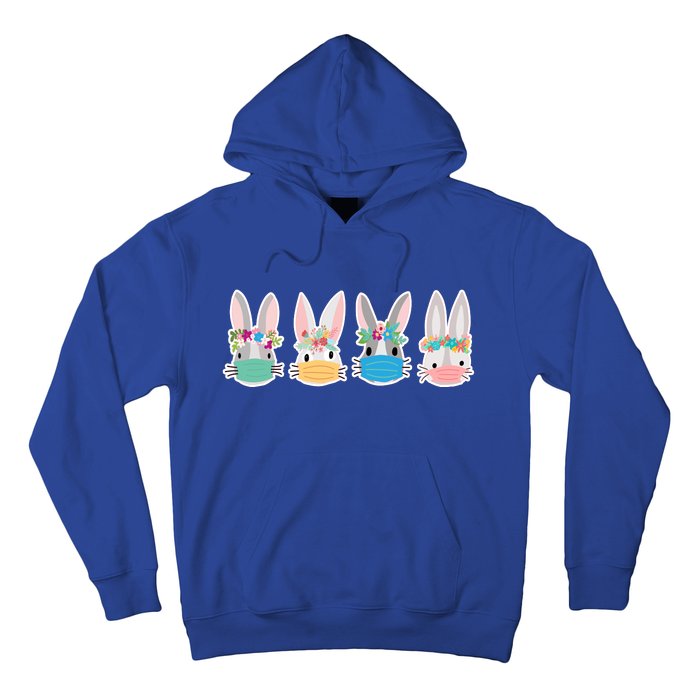 Cute Quarantined Easter Bunnies Wearing Mask Hoodie