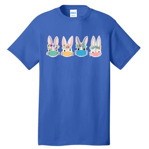 Cute Quarantined Easter Bunnies Wearing Mask Tall T-Shirt