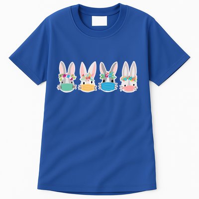 Cute Quarantined Easter Bunnies Wearing Mask Tall T-Shirt
