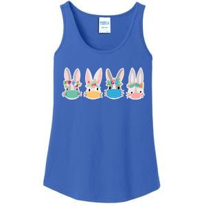 Cute Quarantined Easter Bunnies Wearing Mask Ladies Essential Tank