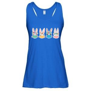 Cute Quarantined Easter Bunnies Wearing Mask Ladies Essential Flowy Tank