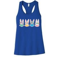 Cute Quarantined Easter Bunnies Wearing Mask Women's Racerback Tank