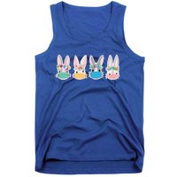 Cute Quarantined Easter Bunnies Wearing Mask Tank Top