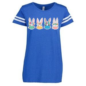 Cute Quarantined Easter Bunnies Wearing Mask Enza Ladies Jersey Football T-Shirt