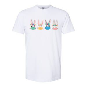 Cute Quarantined Easter Bunnies Wearing Mask Softstyle CVC T-Shirt