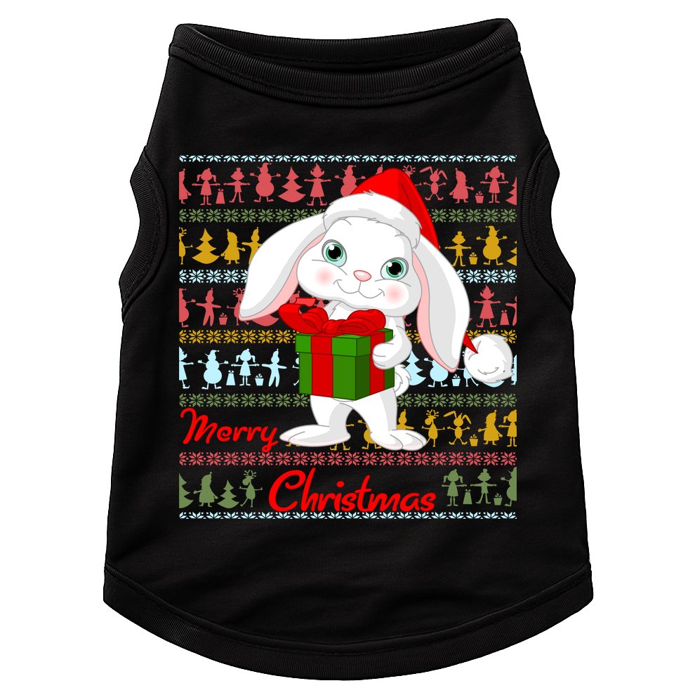 Cute Rabbit Ugly Christmas Sweater Doggie Tank