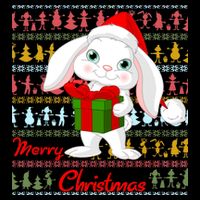 Cute Rabbit Ugly Christmas Sweater Button