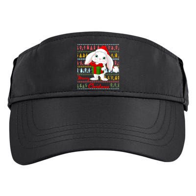 Cute Rabbit Ugly Christmas Sweater Adult Drive Performance Visor