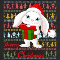 Cute Rabbit Ugly Christmas Sweater Adult Drive Performance Visor