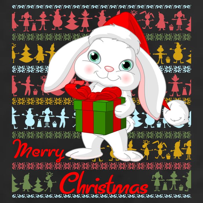 Cute Rabbit Ugly Christmas Sweater Adult Drive Performance Visor