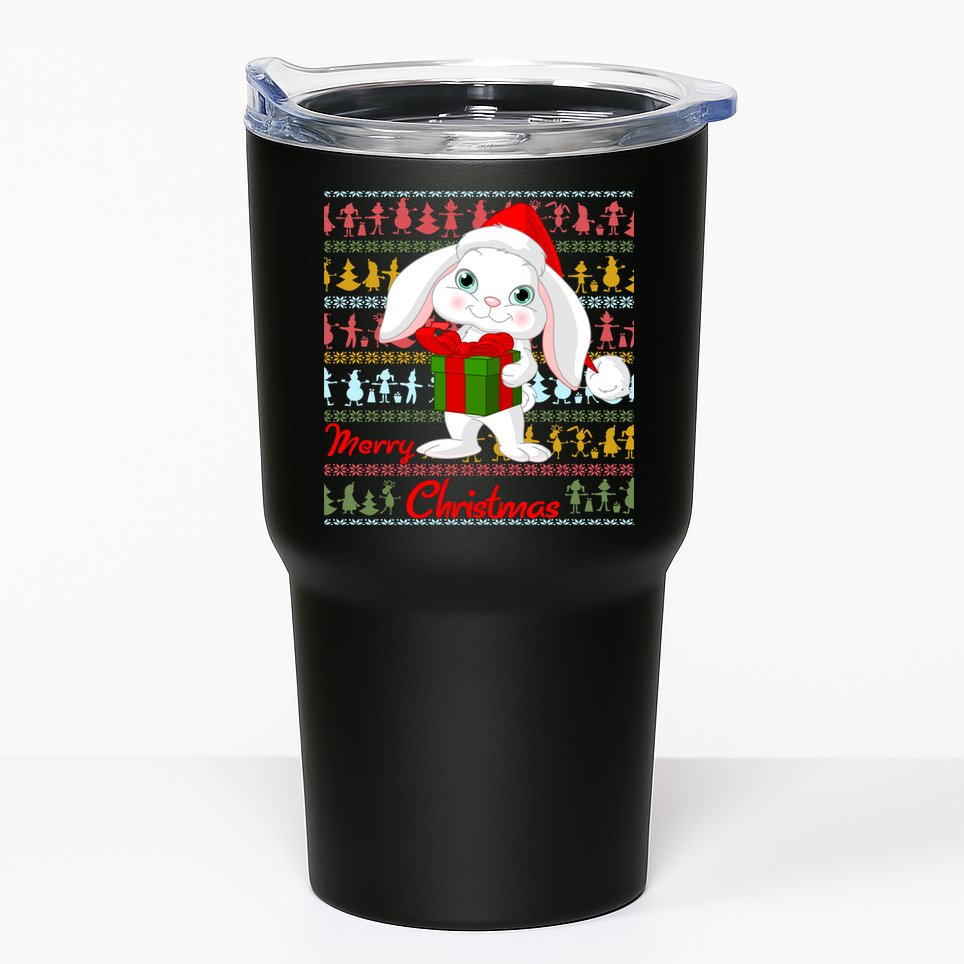 Cute Rabbit Ugly Christmas Sweater Tumbler