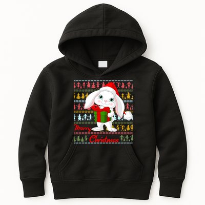 Cute Rabbit Ugly Christmas Sweater Kids Hoodie
