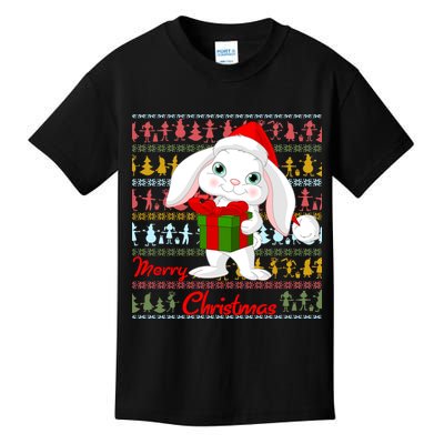 Cute Rabbit Ugly Christmas Sweater Kids T-Shirt