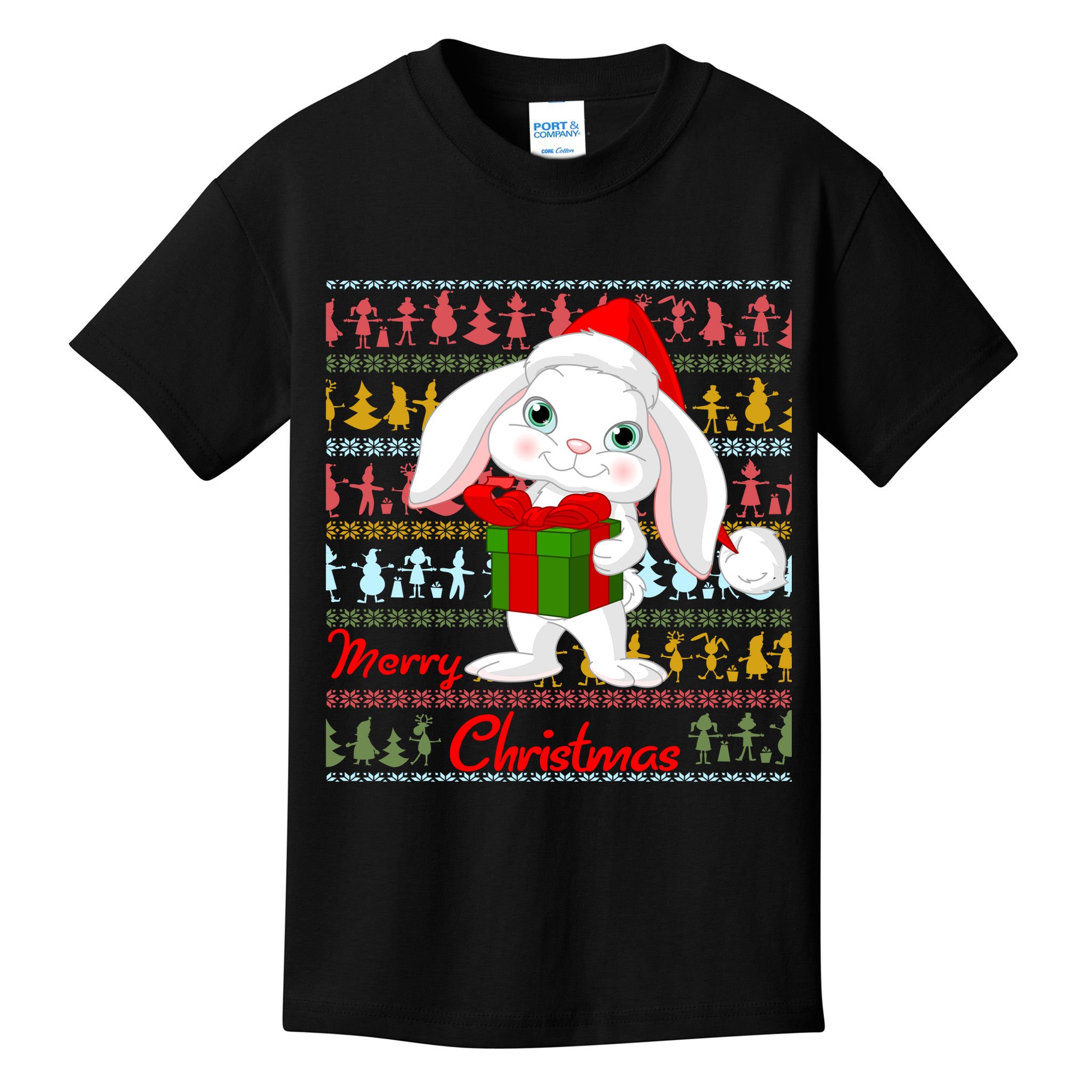 Cute Rabbit Ugly Christmas Sweater Kids T-Shirt