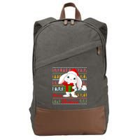 Cute Rabbit Ugly Christmas Sweater Cotton Canvas Backpack