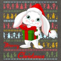Cute Rabbit Ugly Christmas Sweater Cotton Canvas Backpack