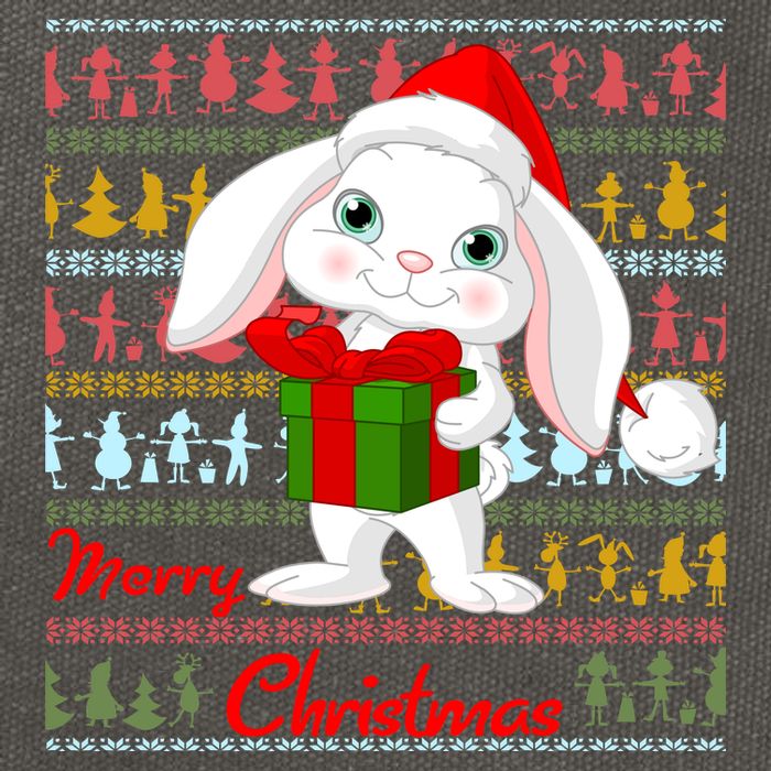 Cute Rabbit Ugly Christmas Sweater Cotton Canvas Backpack