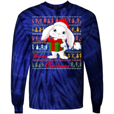 Cute Rabbit Ugly Christmas Sweater Tie-Dye Long Sleeve Shirt