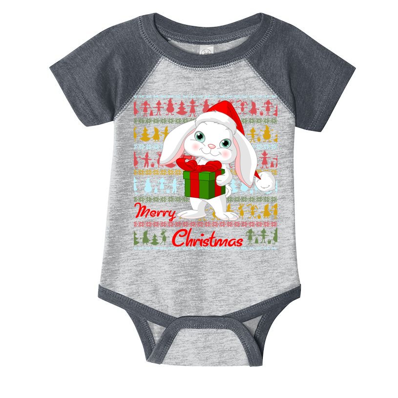 Cute Rabbit Ugly Christmas Sweater Infant Baby Jersey Bodysuit