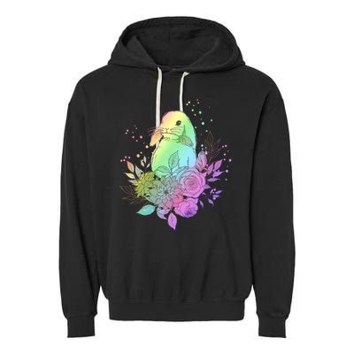 Cute Rainbow Pastel Easter Bunny Garment-Dyed Fleece Hoodie