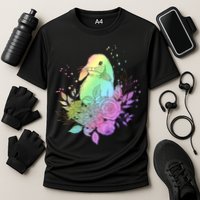 Cute Rainbow Pastel Easter Bunny Cooling Performance Crew T-Shirt