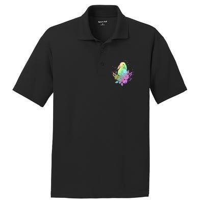 Cute Rainbow Pastel Easter Bunny PosiCharge RacerMesh Polo