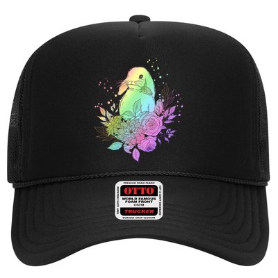 Cute Rainbow Pastel Easter Bunny Trucker Hat