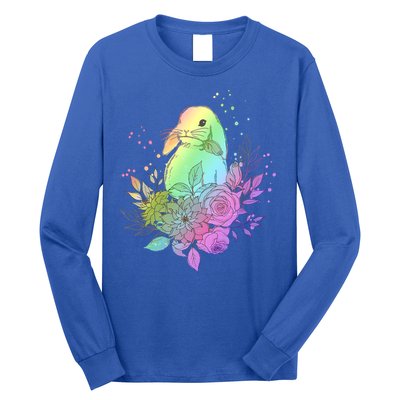 Cute Rainbow Pastel Easter Bunny Long Sleeve Shirt
