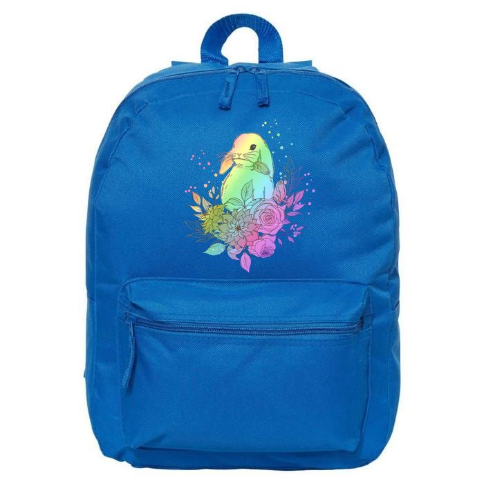 Cute Rainbow Pastel Easter Bunny 16 in Basic Backpack