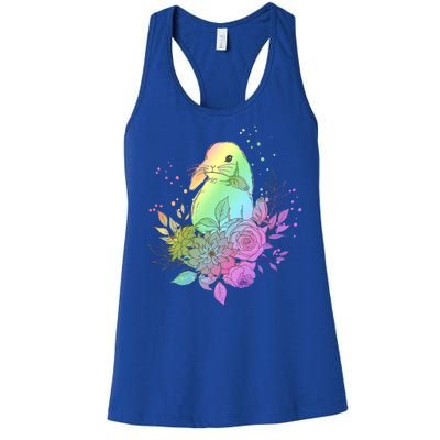 Cute Rainbow Pastel Easter Bunny Women's Racerback Tank