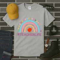 Cute Rainbow Teacher Life #teacherlife Tall T-Shirt