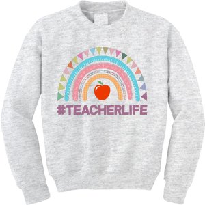 Cute Rainbow Teacher Life #teacherlife Kids Sweatshirt