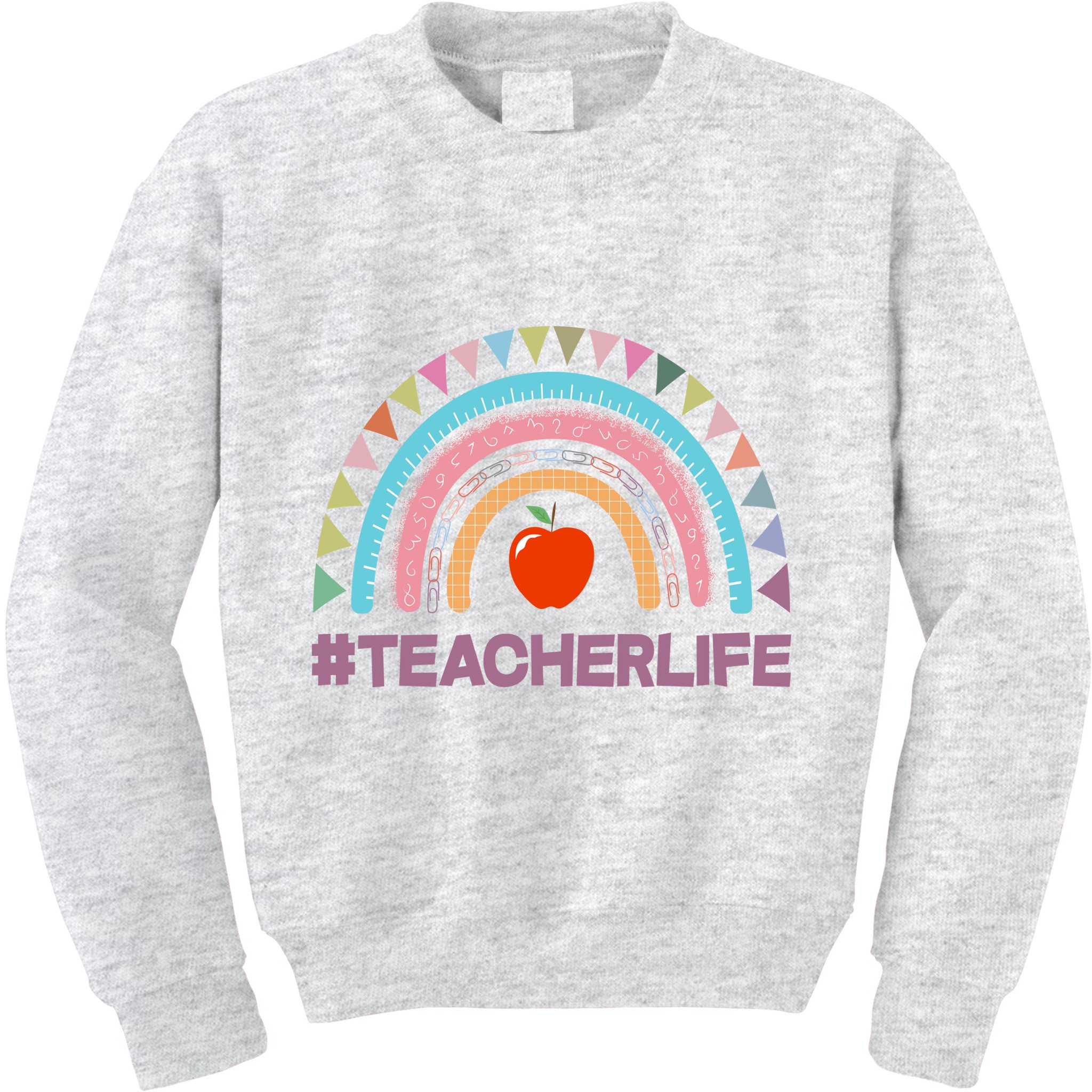 Cute Rainbow Teacher Life #teacherlife Kids Sweatshirt