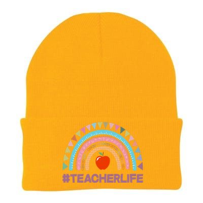 Cute Rainbow Teacher Life #teacherlife Knit Cap Winter Beanie