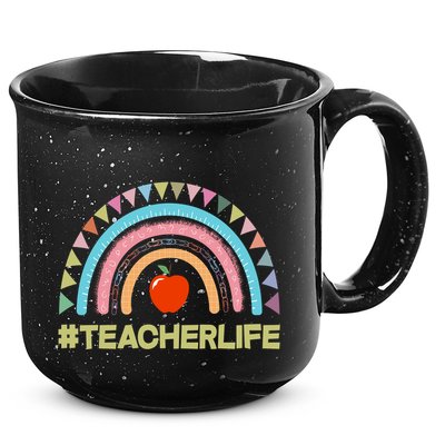 Cute Rainbow Teacher Life #teacherlife 15oz Campfire Ceramic Mug