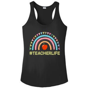 Cute Rainbow Teacher Life #teacherlife Ladies PosiCharge Competitor Racerback Tank