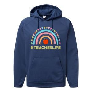 Cute Rainbow Teacher Life #teacherlife Performance Fleece Hoodie