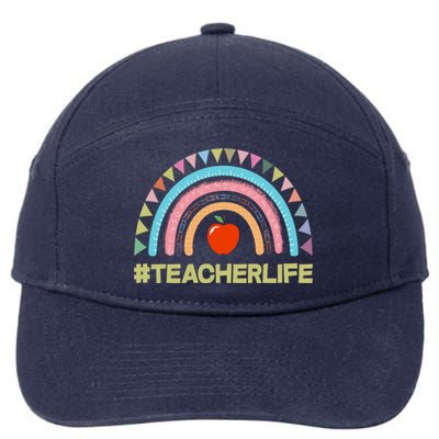 Cute Rainbow Teacher Life #teacherlife 7-Panel Snapback Hat