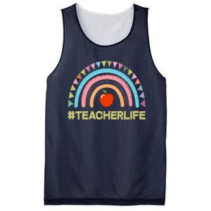 Cute Rainbow Teacher Life #teacherlife Mesh Reversible Basketball Jersey Tank