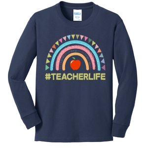 Cute Rainbow Teacher Life #teacherlife Kids Long Sleeve Shirt