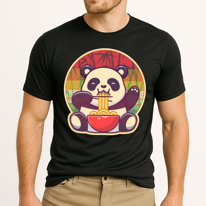 Cute Retro Ramen Noodle Panda Cooling Performance Crew T-Shirt