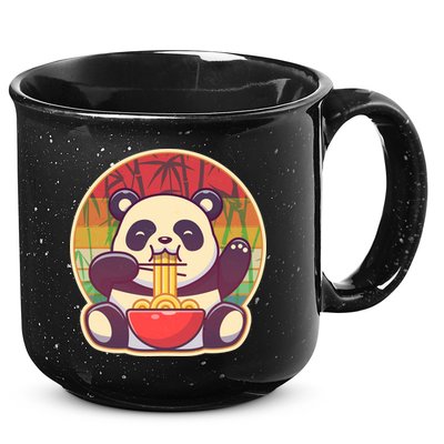 Cute Retro Ramen Noodle Panda 15oz Campfire Ceramic Mug