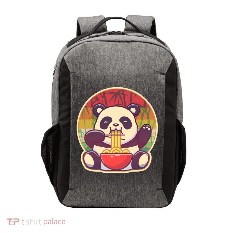 Cute Retro Ramen Noodle Panda Vector Backpack