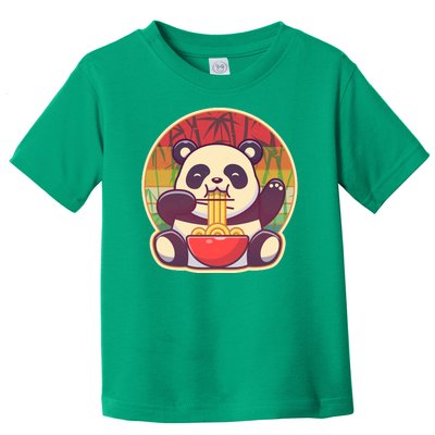 Cute Retro Ramen Noodle Panda Toddler T-Shirt