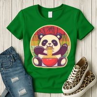 Cute Retro Ramen Noodle Panda Womens T-Shirt